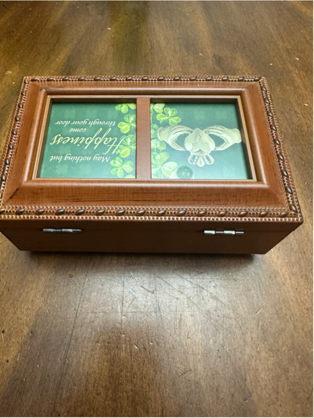 Cottage Garden Irish Claddagh Music Box – Plays "Irish Lullaby" (New in Box)